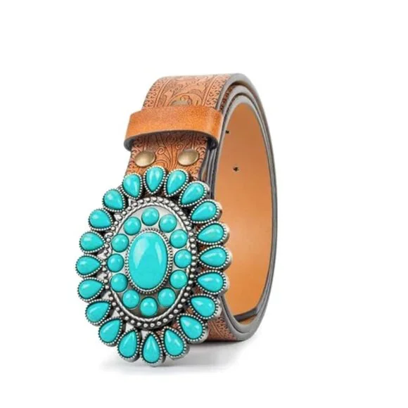 Western Cowboy Leather Belt